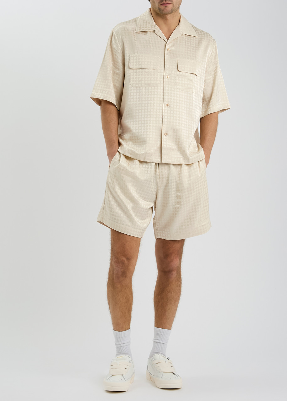 Amiri Monogrammed-jacquard Satin Shorts - 4