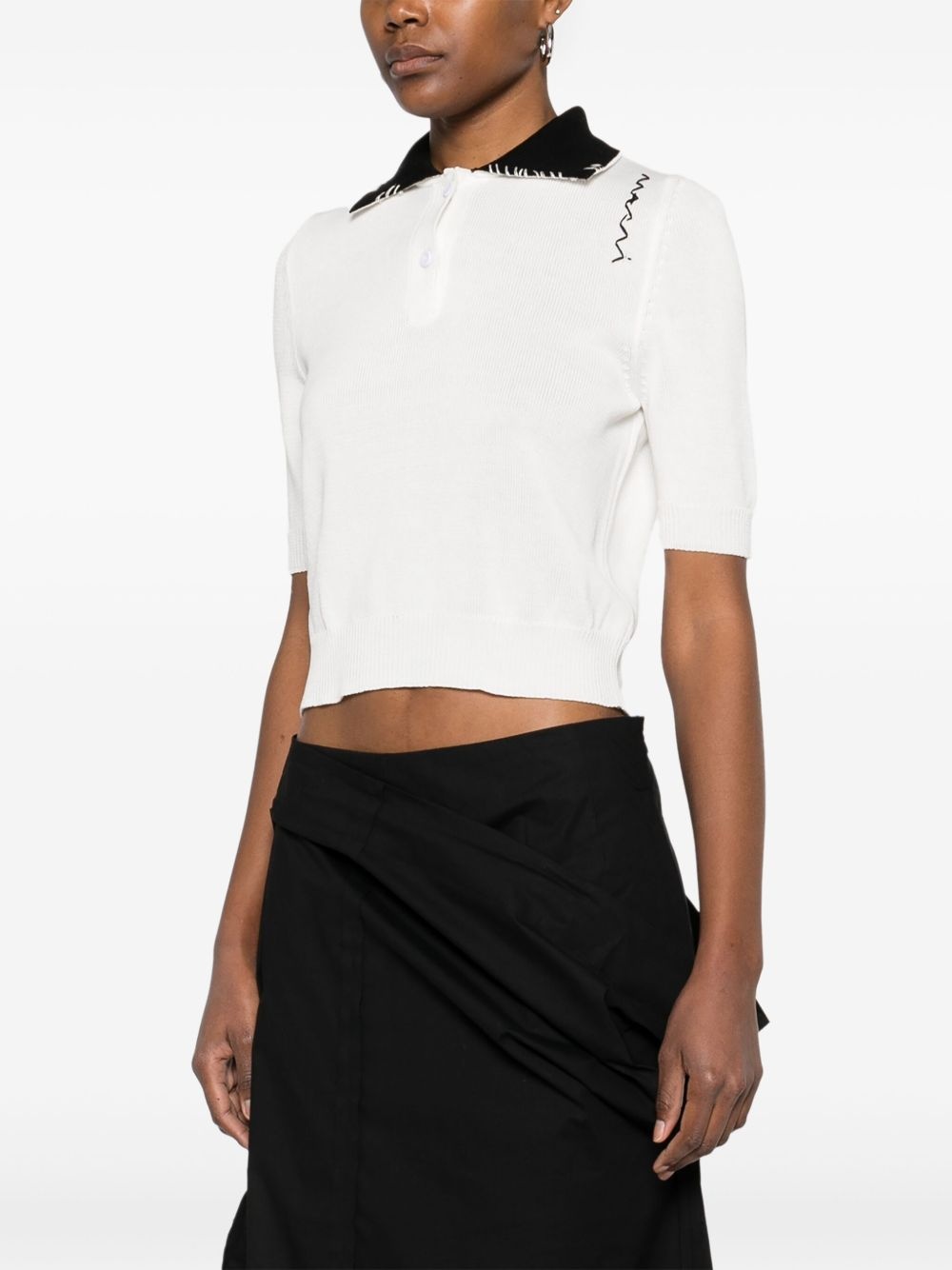 contrastíng-collar polo shirt - 3
