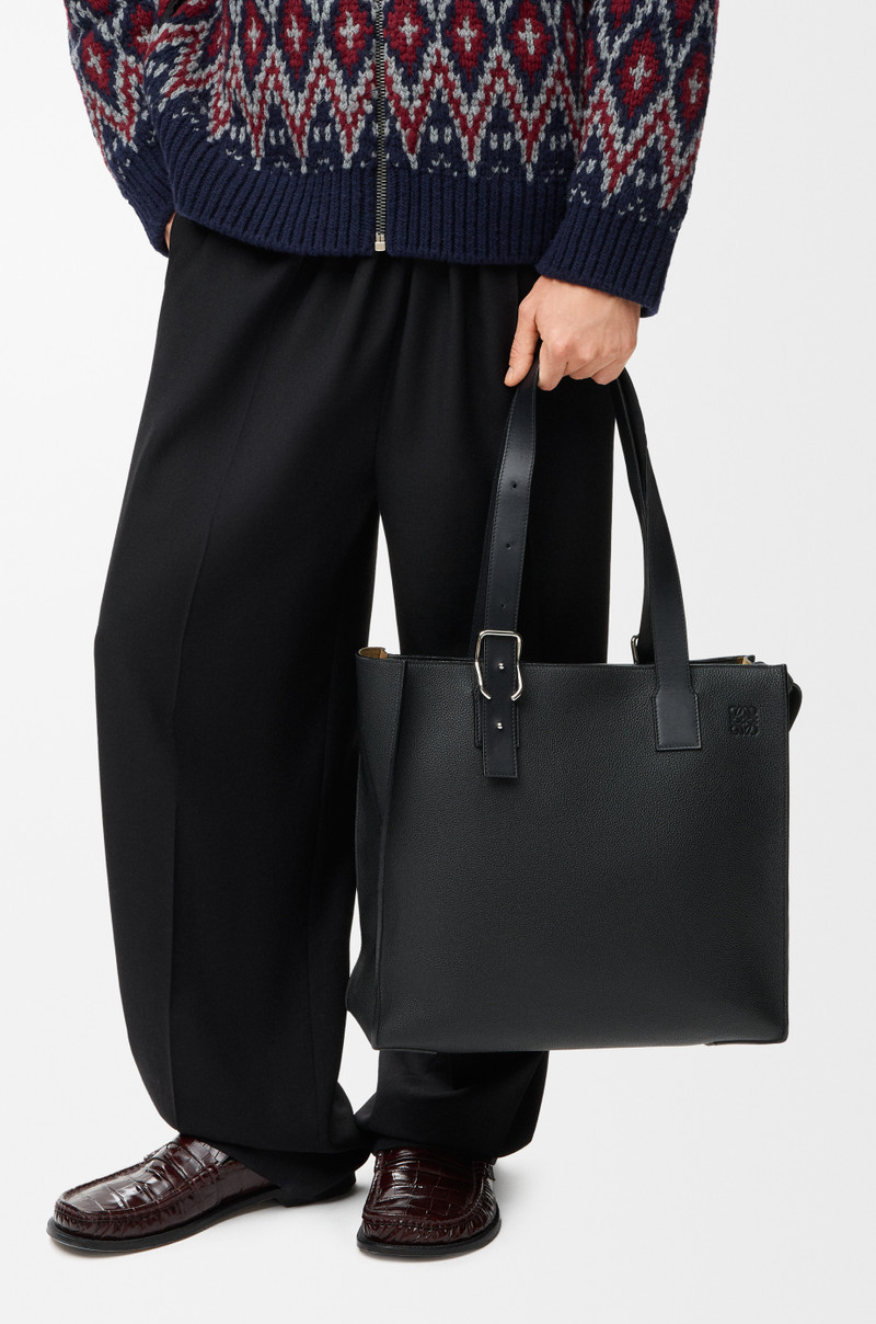 Loewe Buckle zip tote in soft grained calfskin outlook