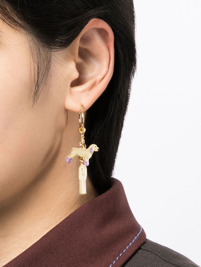 Marni statement-pendant brass earrings outlook