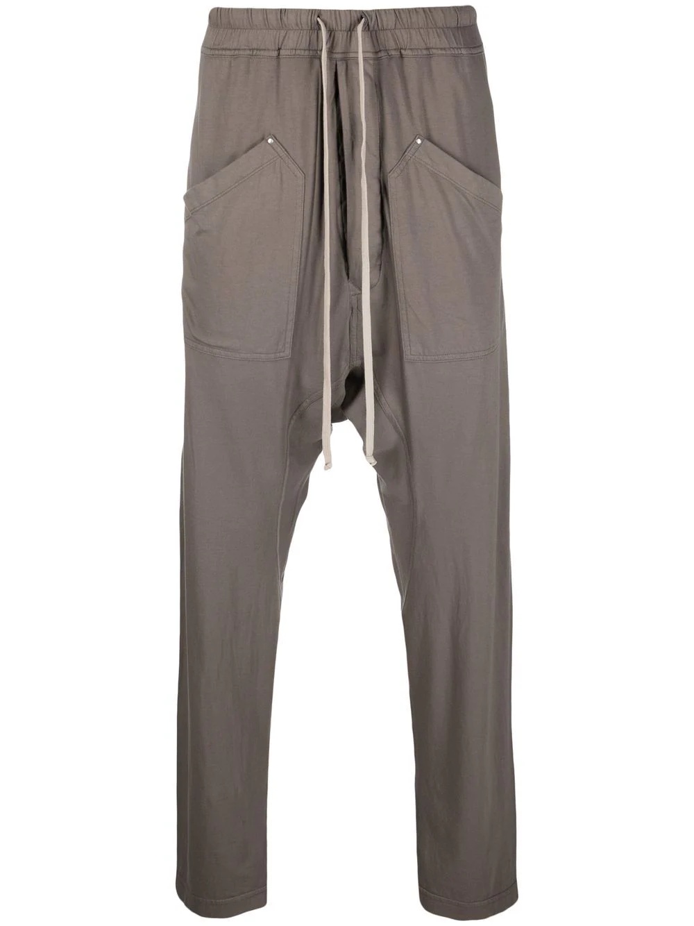 drop-crotch drawstring cotton trousers - 1