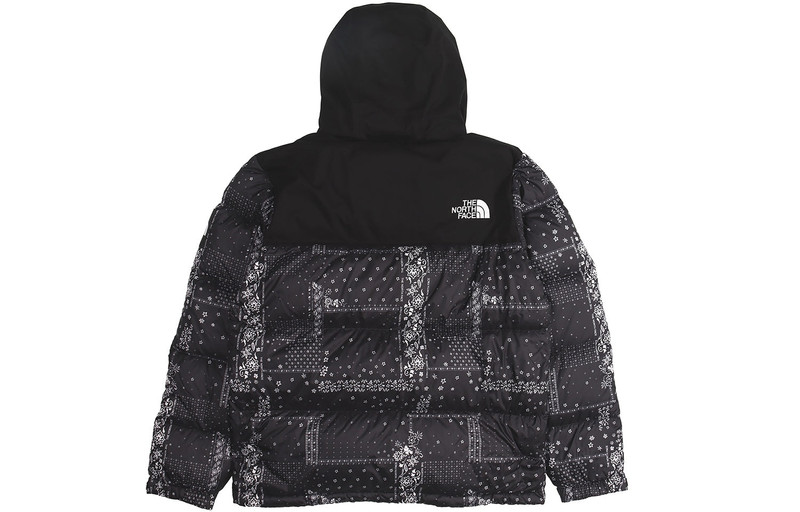 The North Face THE NORTH FACE Label Bandana Nuptse 'Black' NJ1DL60J outlook