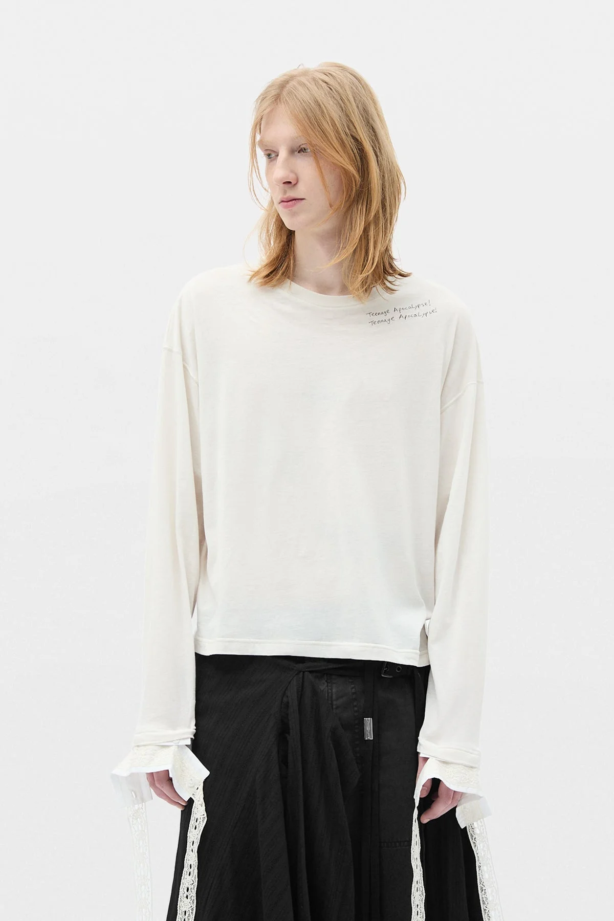Relax Fit Boxy T-shirt With Teenage Apocalypse" - 1