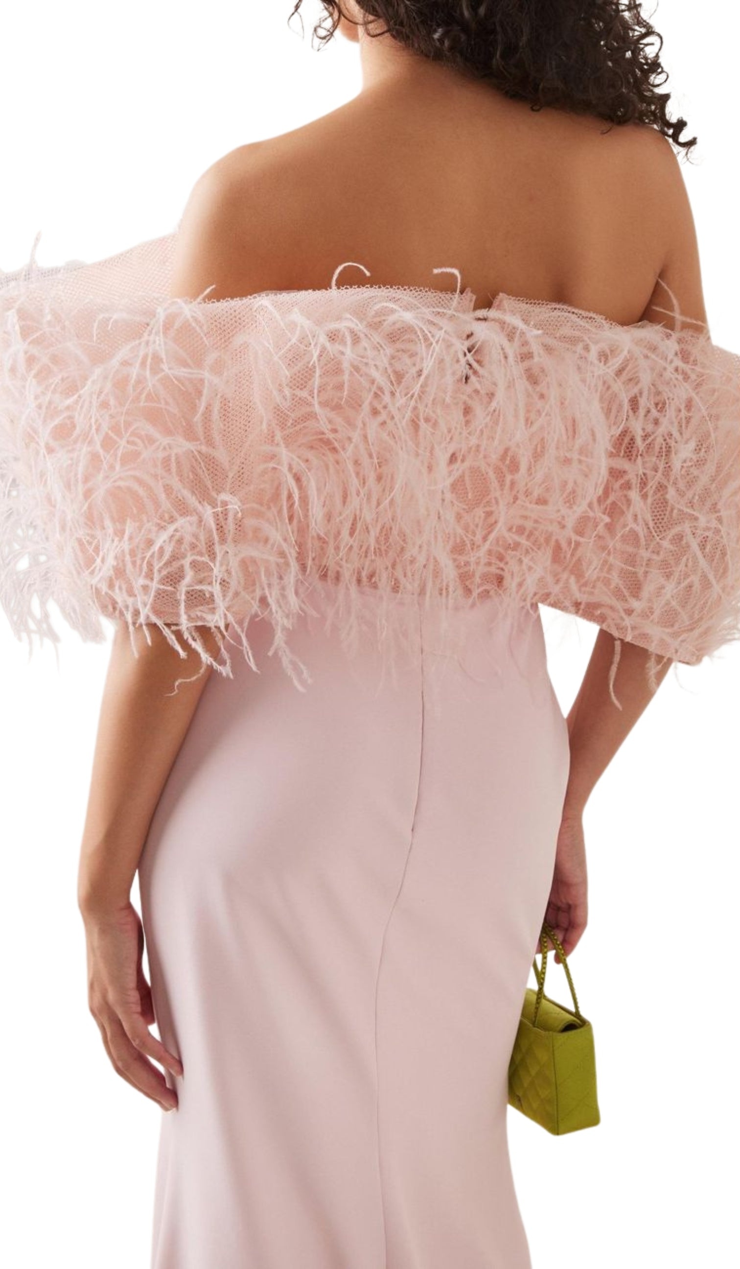 Aliétte - Feather Trim Off-The-Shoulder Gown - 3
