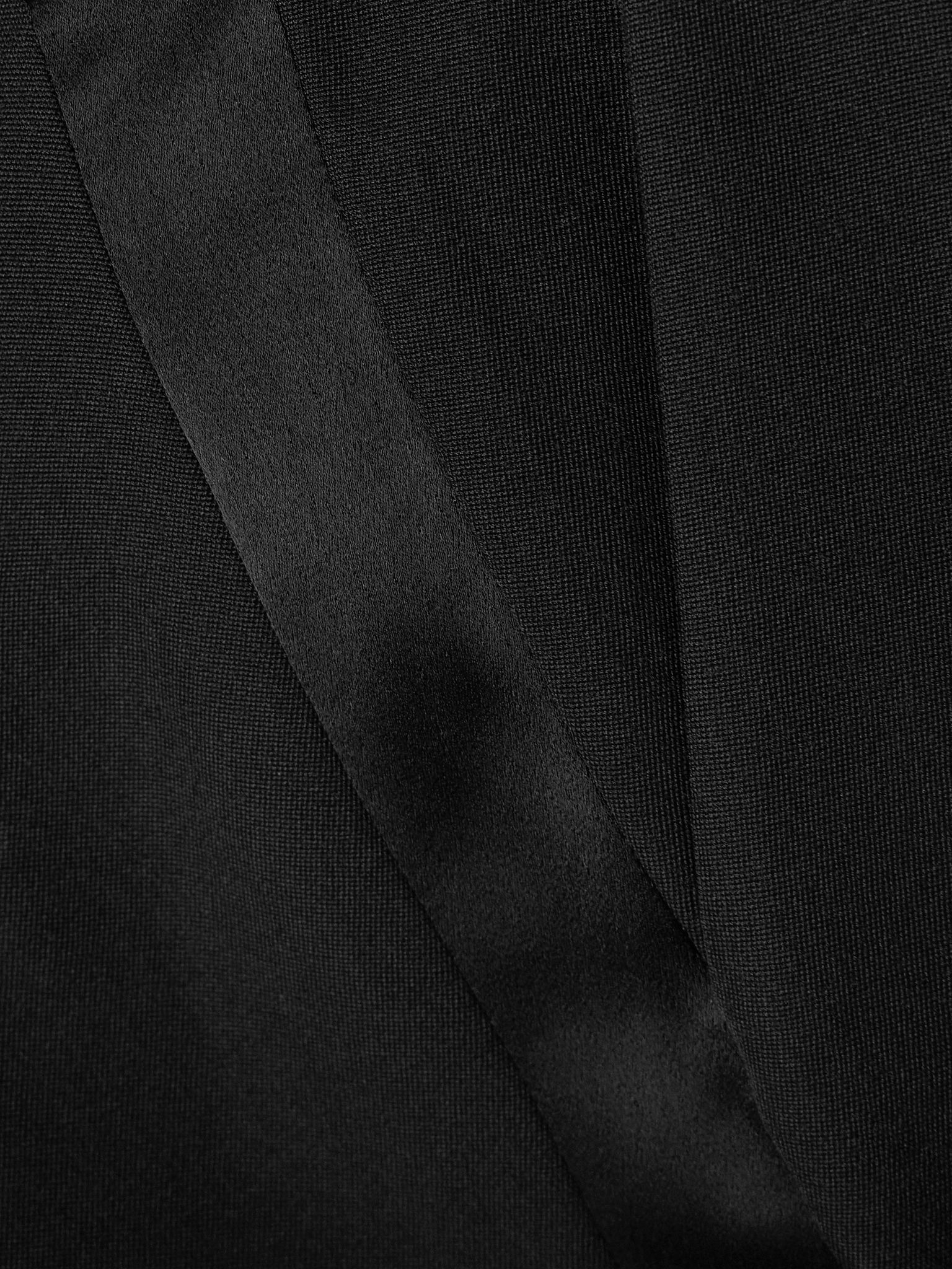 Satin-trimmed wool straight-leg pants Black - 5