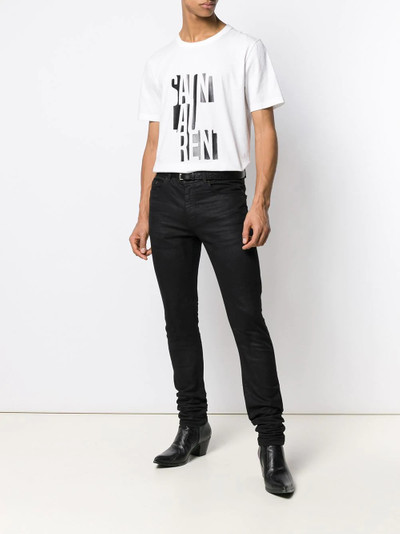 SAINT LAURENT deconstructed logo print T-shirt outlook