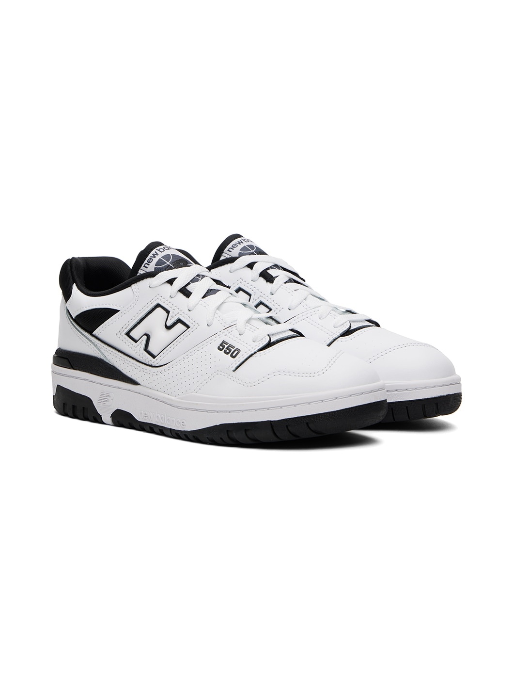 White & Black BB550 Sneakers - 4