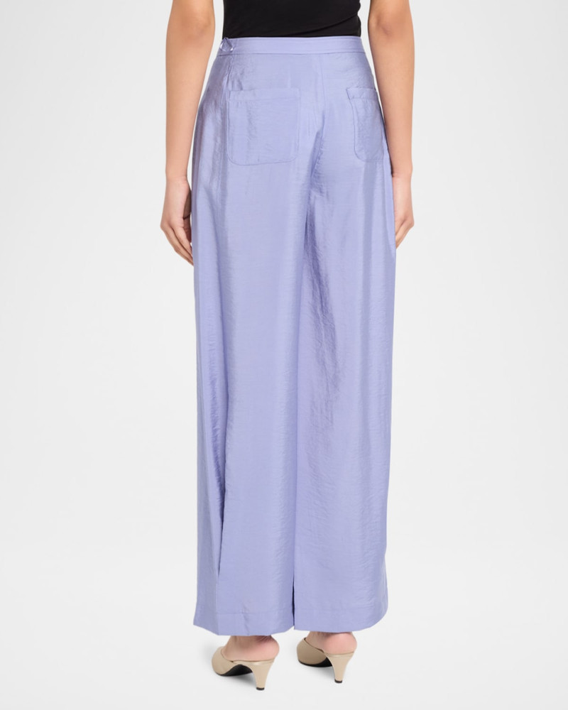 Pleated Wide-Leg Viscose Trousers 3