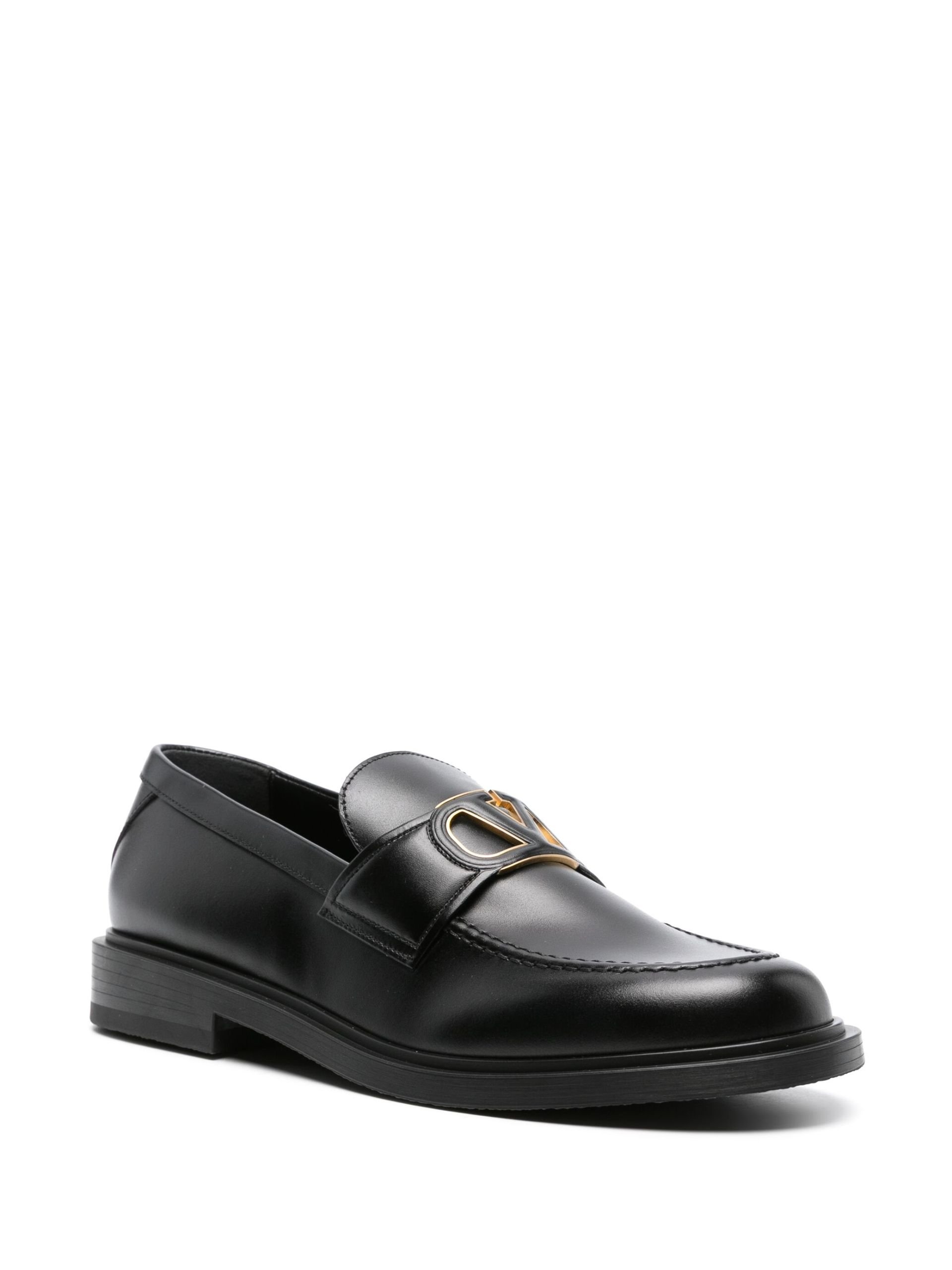 Black VLogo Leather Loafers - 2
