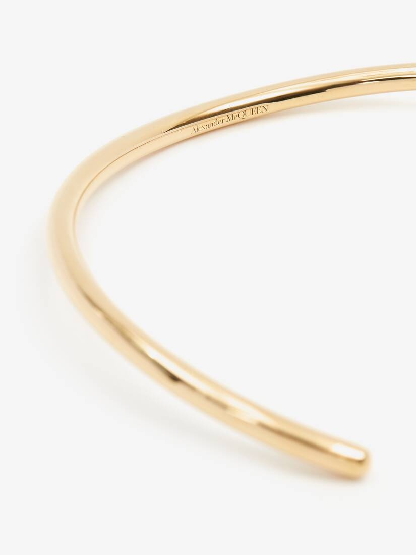 Thin Tubular Choker in Antique Gold - 3