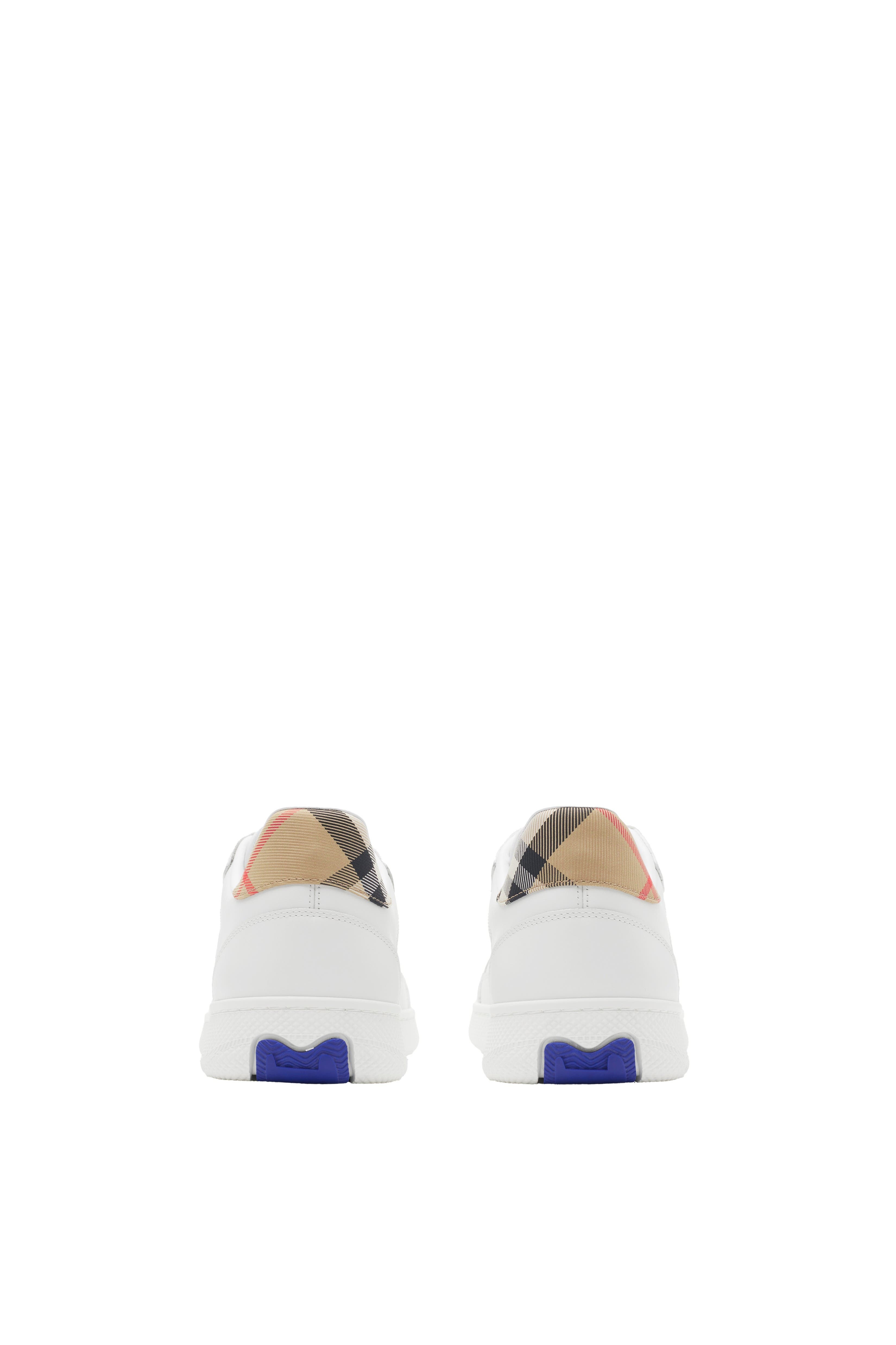 burberry Leather and Check Terrace Sneakers in White/sand at Nordstrom - 4