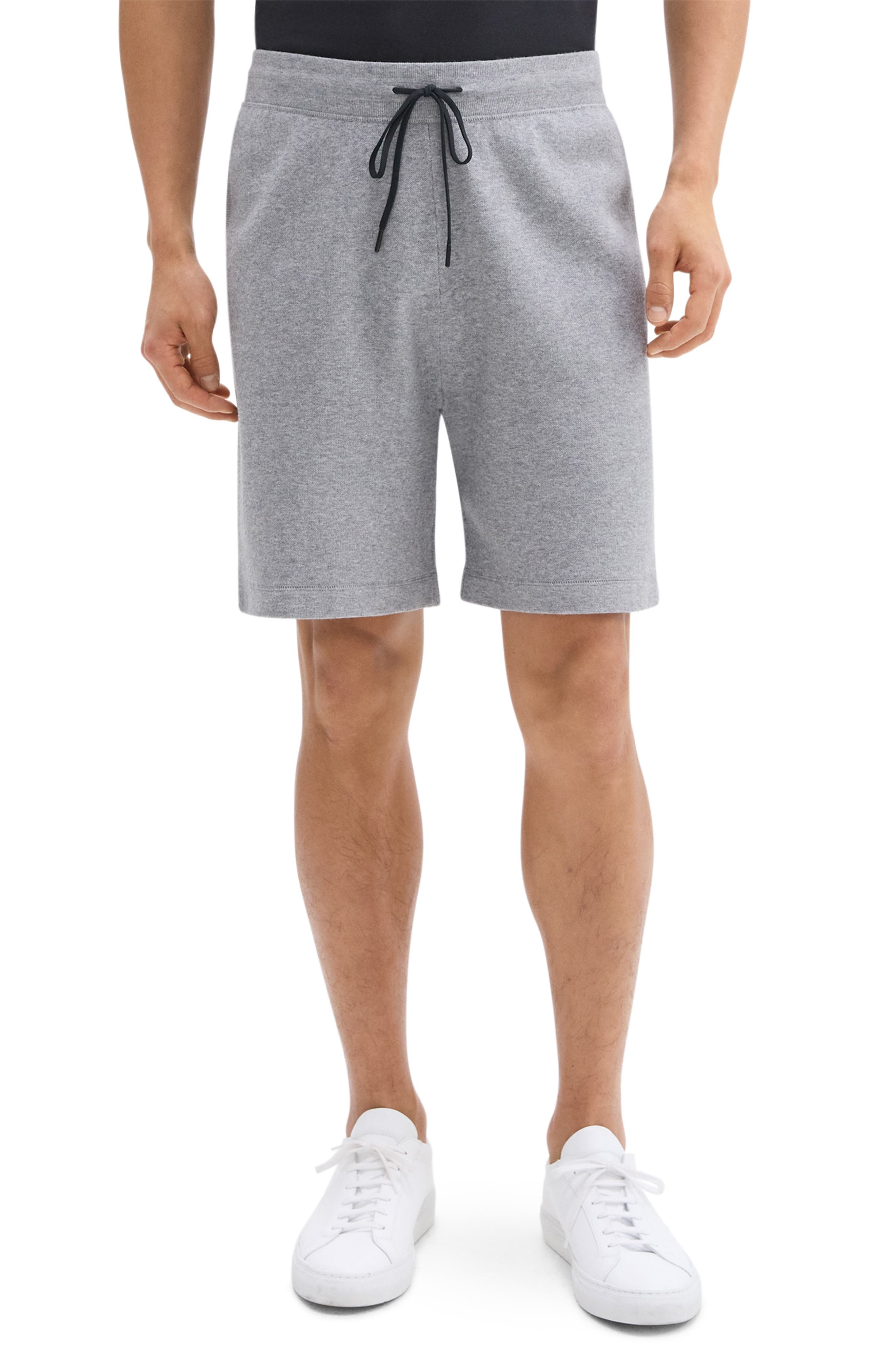 Theory Knit Drawstring Shorts in Melange Gray at Nordstrom - 5