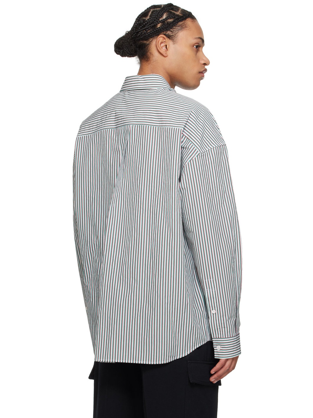 White & Green Striped Shirt - 3