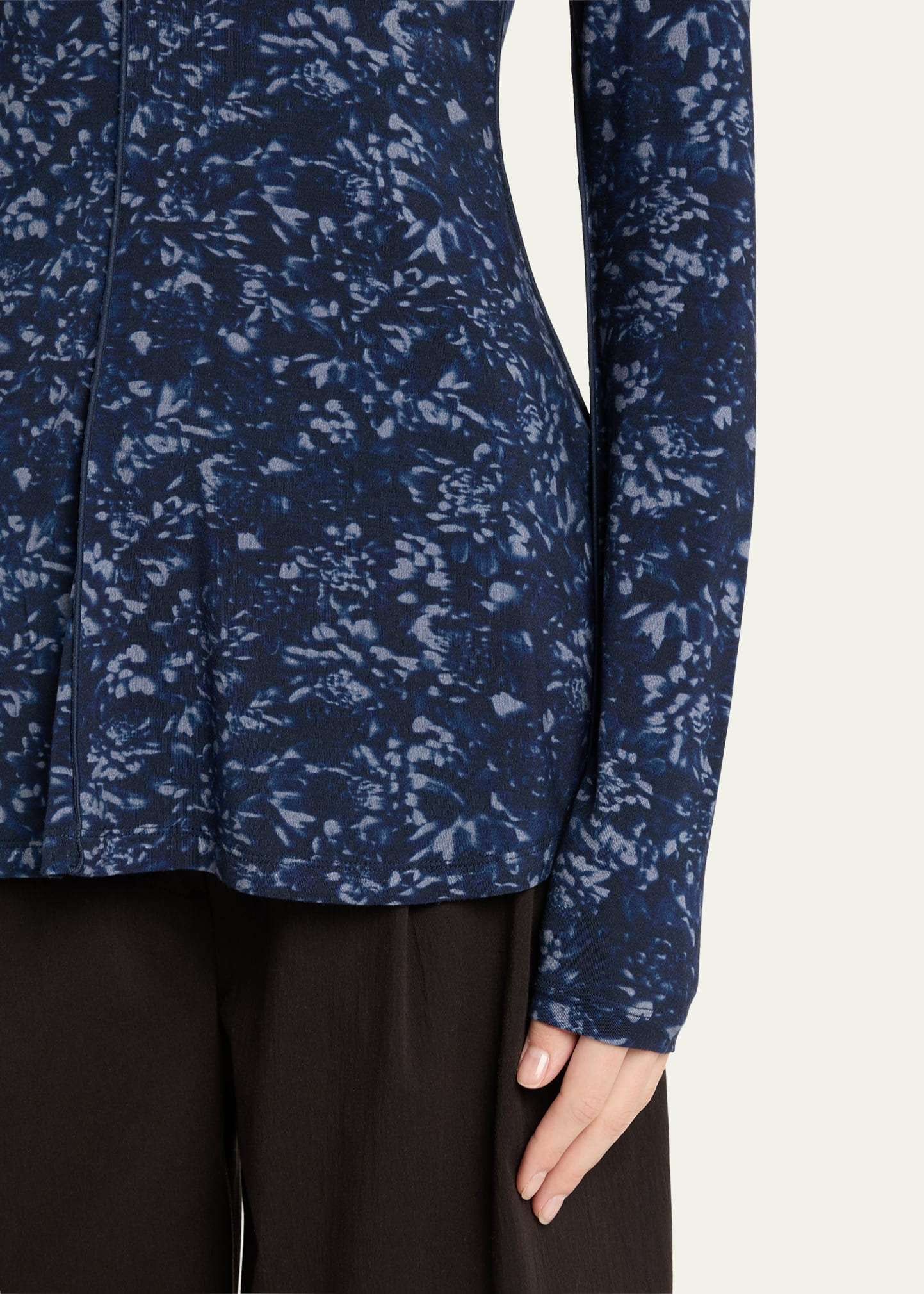 Audrey Long-Sleeve Printed Jersey Top - 5