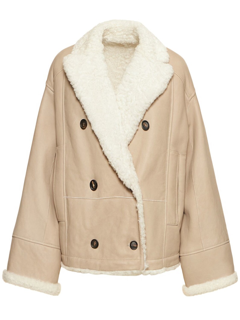 Reversible suede shearling jacket - 1