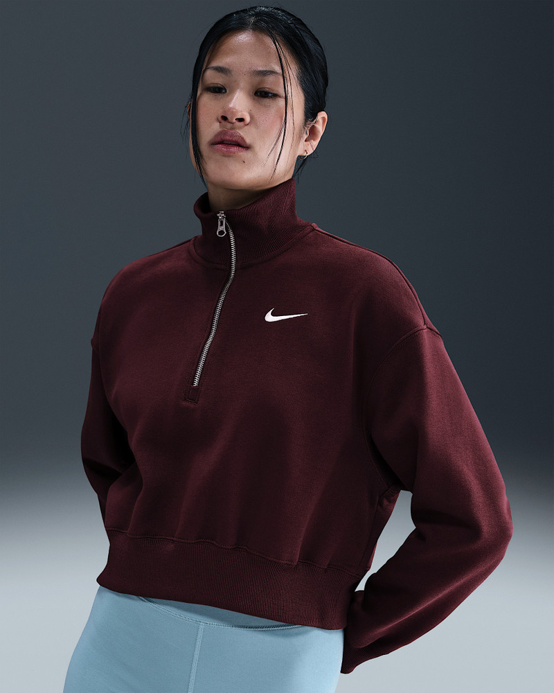 Nike Sportswear Phoenix Fleece 여성 1/4-Zip Cropped 스웨터 - 1