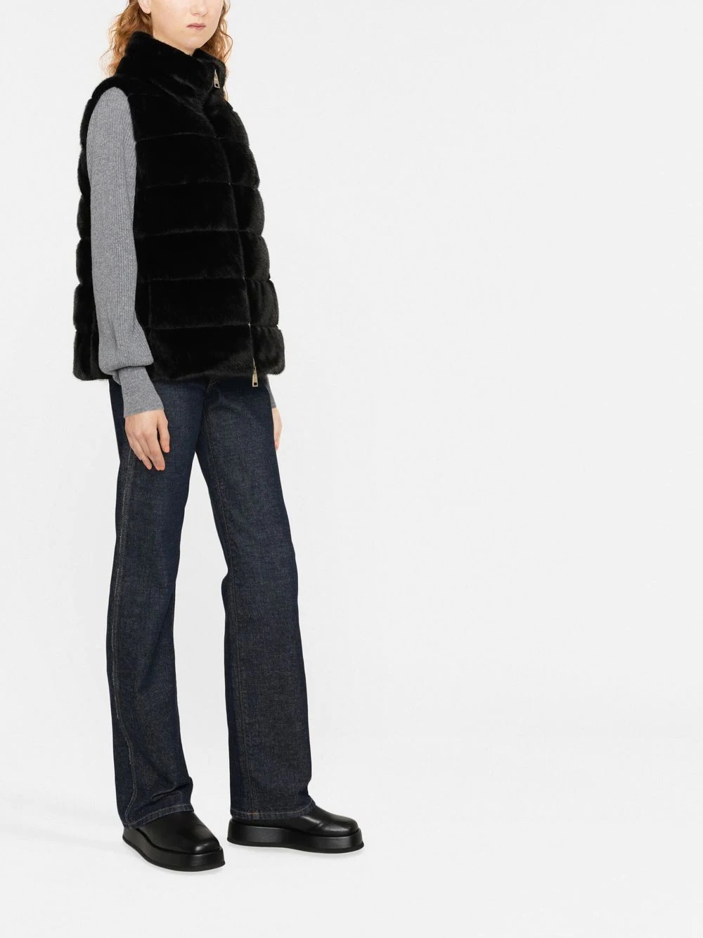 padded zip-up gilet - 4