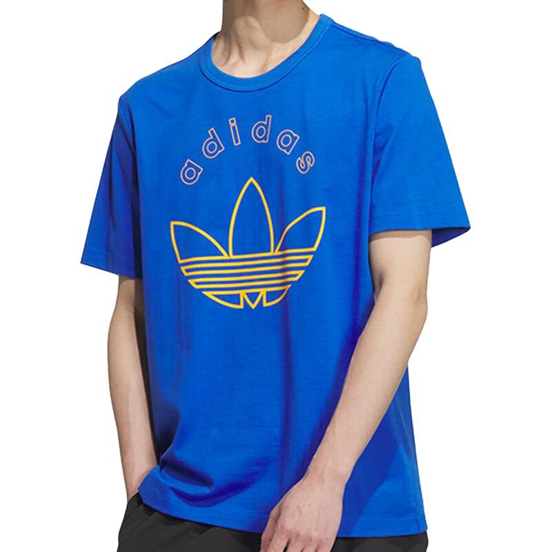 adidas Original Logo Printed T-Shirt 'Blue Yellow' JD1577 - 2