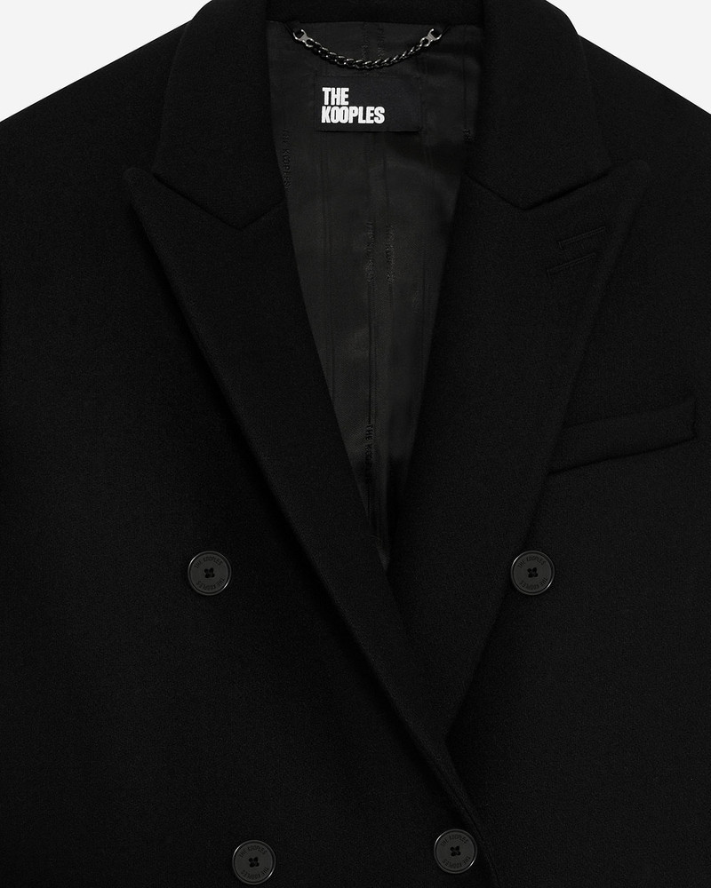 LONG BLACK WOOL DOUBLE-BREASTED COAT 6