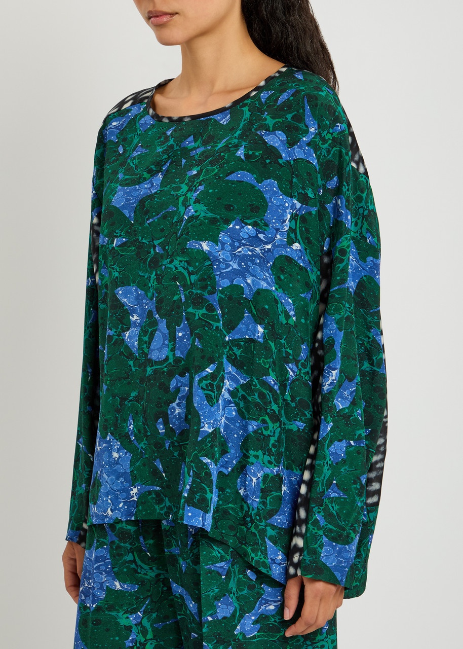 Dries Van Noten Caias Printed Silk-chiffon top - 2