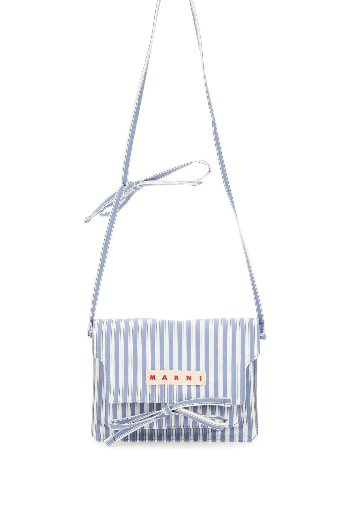 STRIPED CANVAS MEDIUM TRUNK BAG - 1