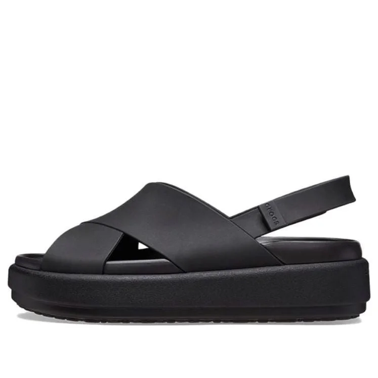 (WMNS) Crocs Brooklyn Luxe Cross Strap 'Black' 209407-060 - 1