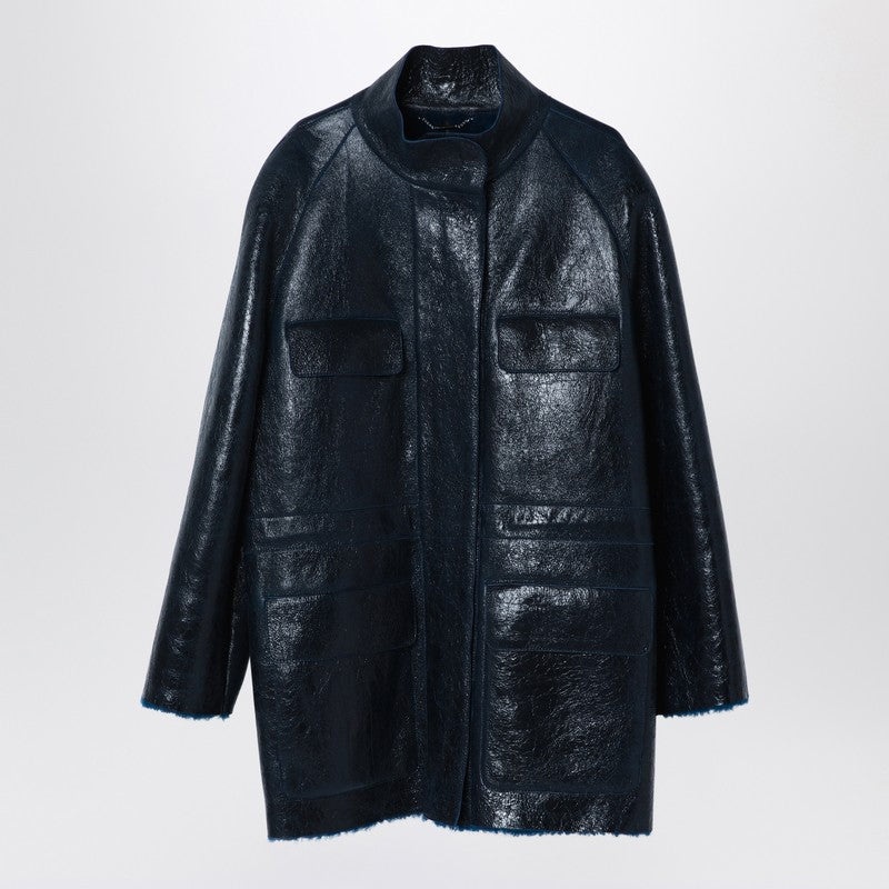 ジャケット FENDI Dark blue sheepskin jacket FENDI Fendi Dark Blue Sheepskin Jacket Women | luosophy