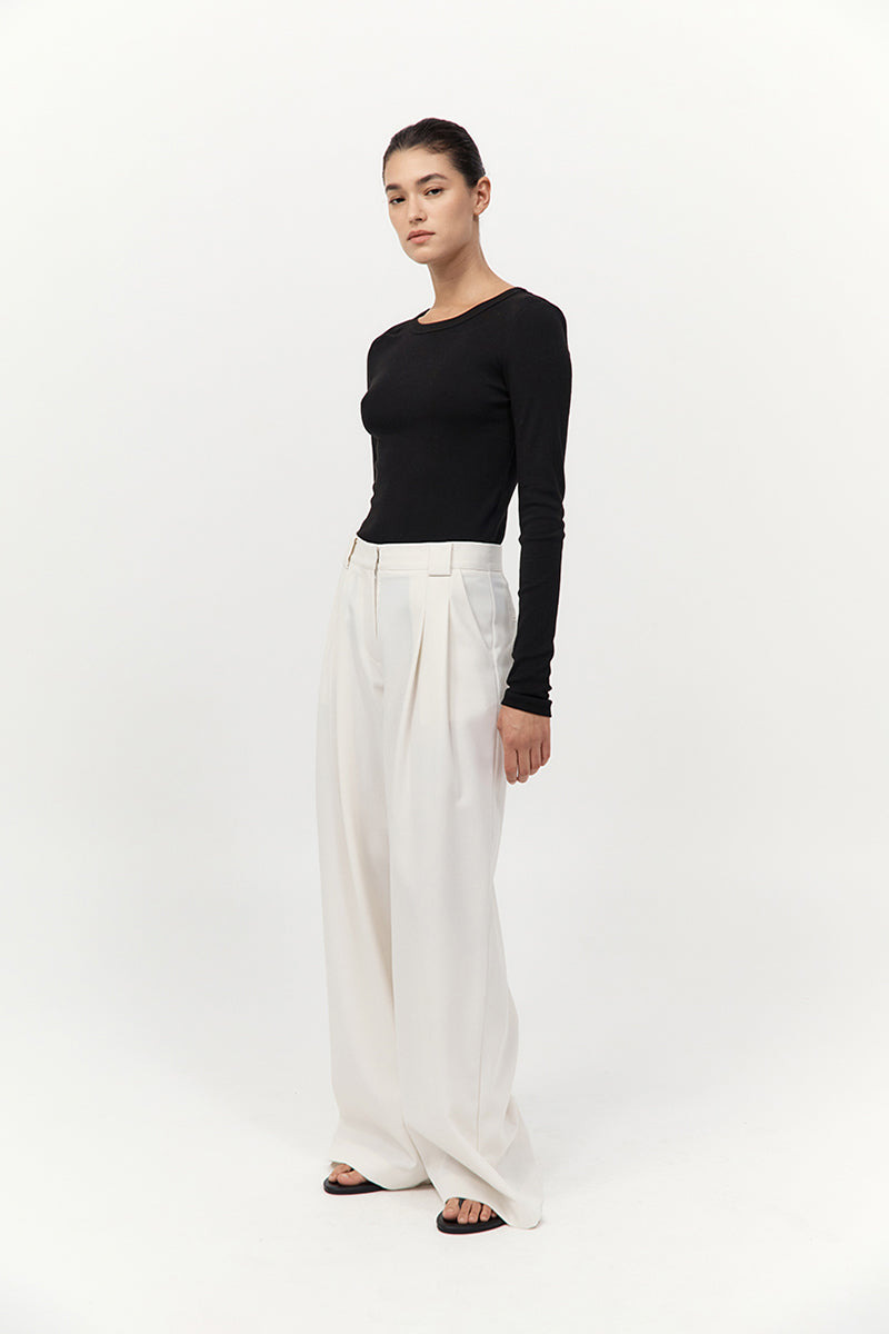 Organic Cotton Long Sleeve Top - Jet Black - 4