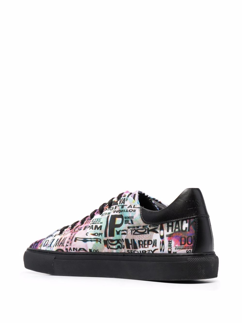 graphic-print low-top sneakers - 3