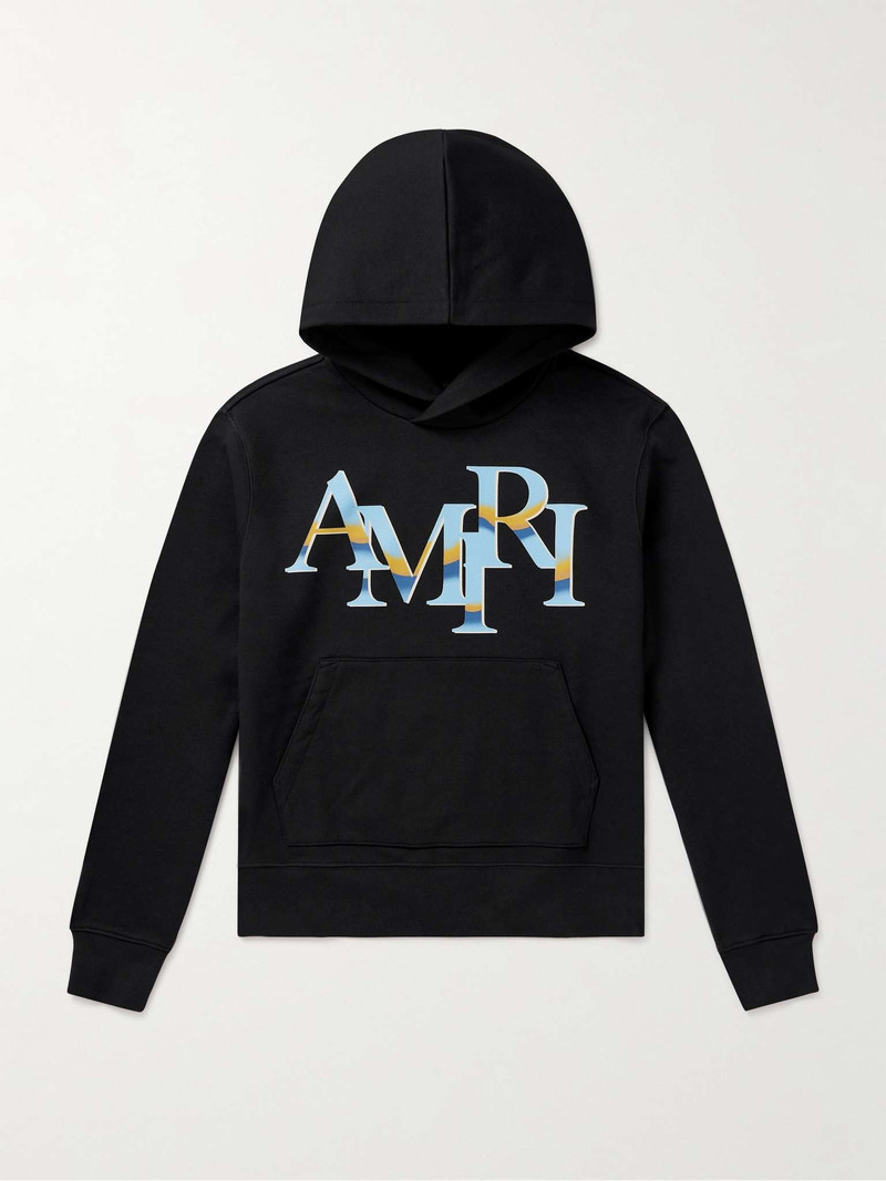 Staggered Chrome Logo-Print Cotton-Jersey Hoodie - 1