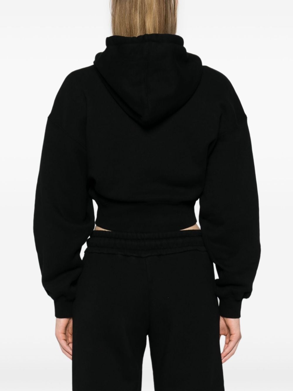 Arrows-embroidered cropped hoodie - 4