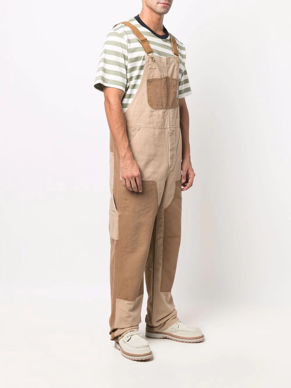 panelled logo-patch overalls - 3