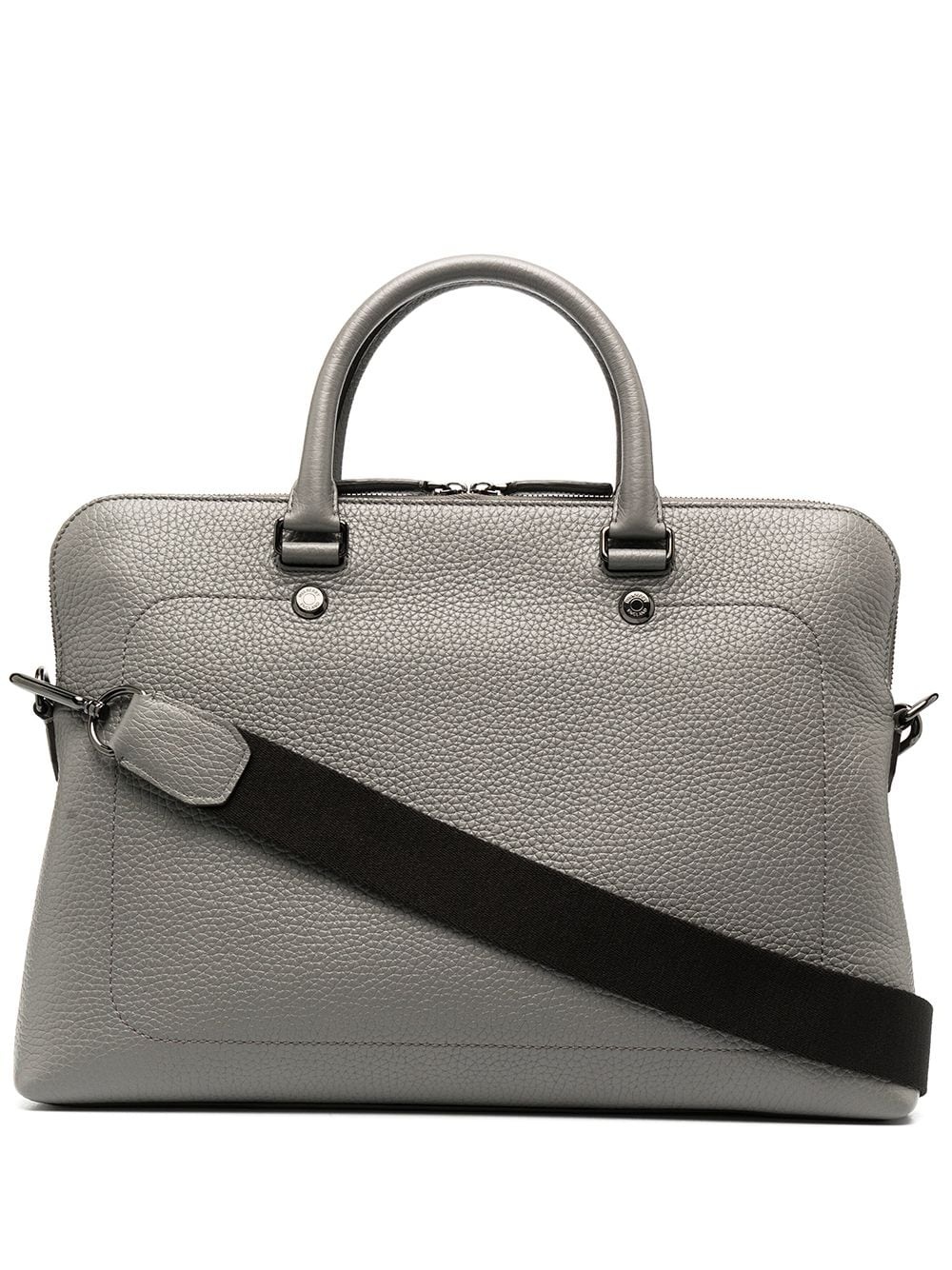 slim City grained leather briefcase - 1