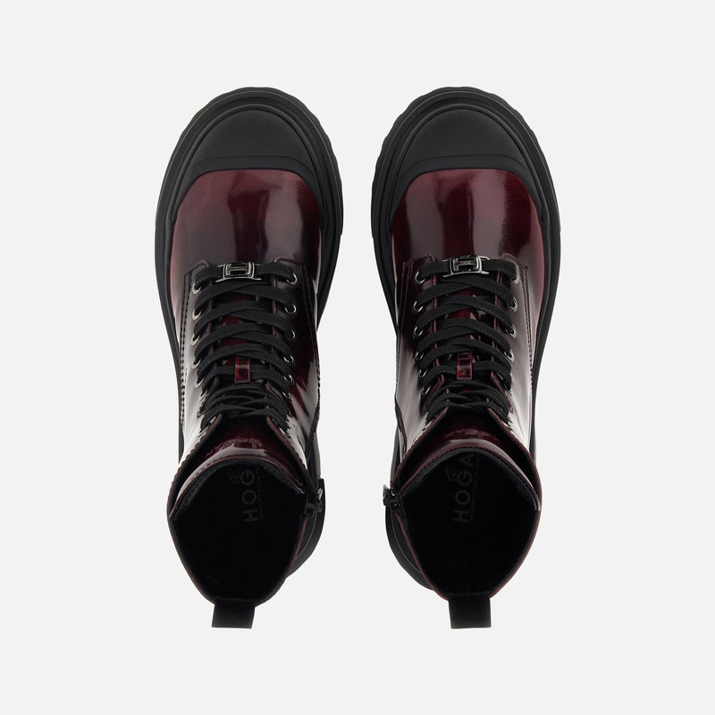 Combat Boots Hogan H619 Burgundy 4