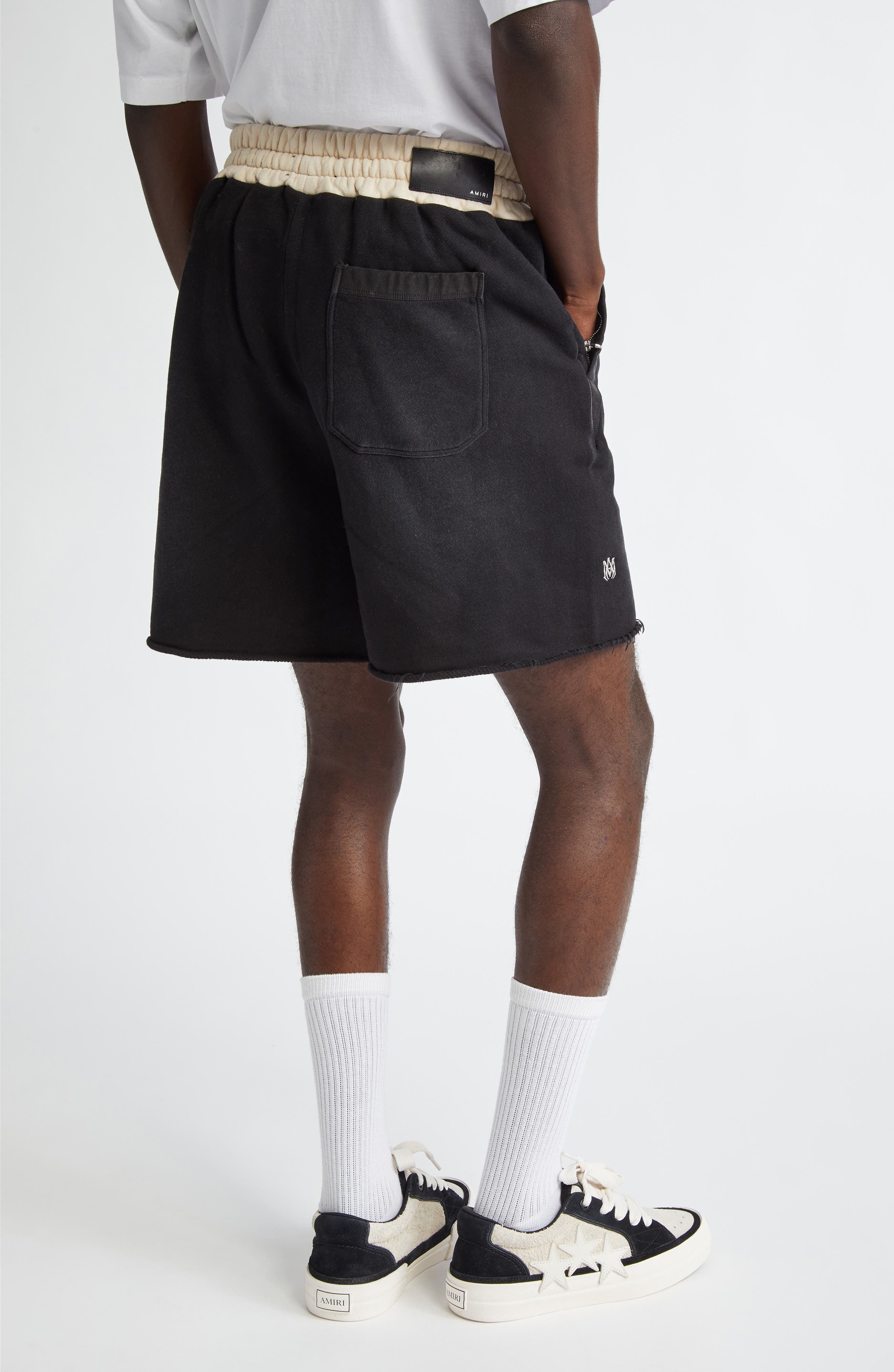 AMIRI Collegiate Cutoff Cotton Fleece Shorts in Black at Nordstrom - 2