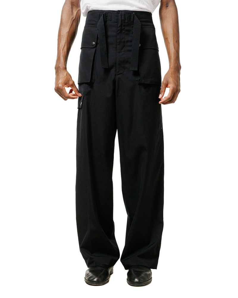 AURALEE Wool Herringbone Cargo Pants Black outlook