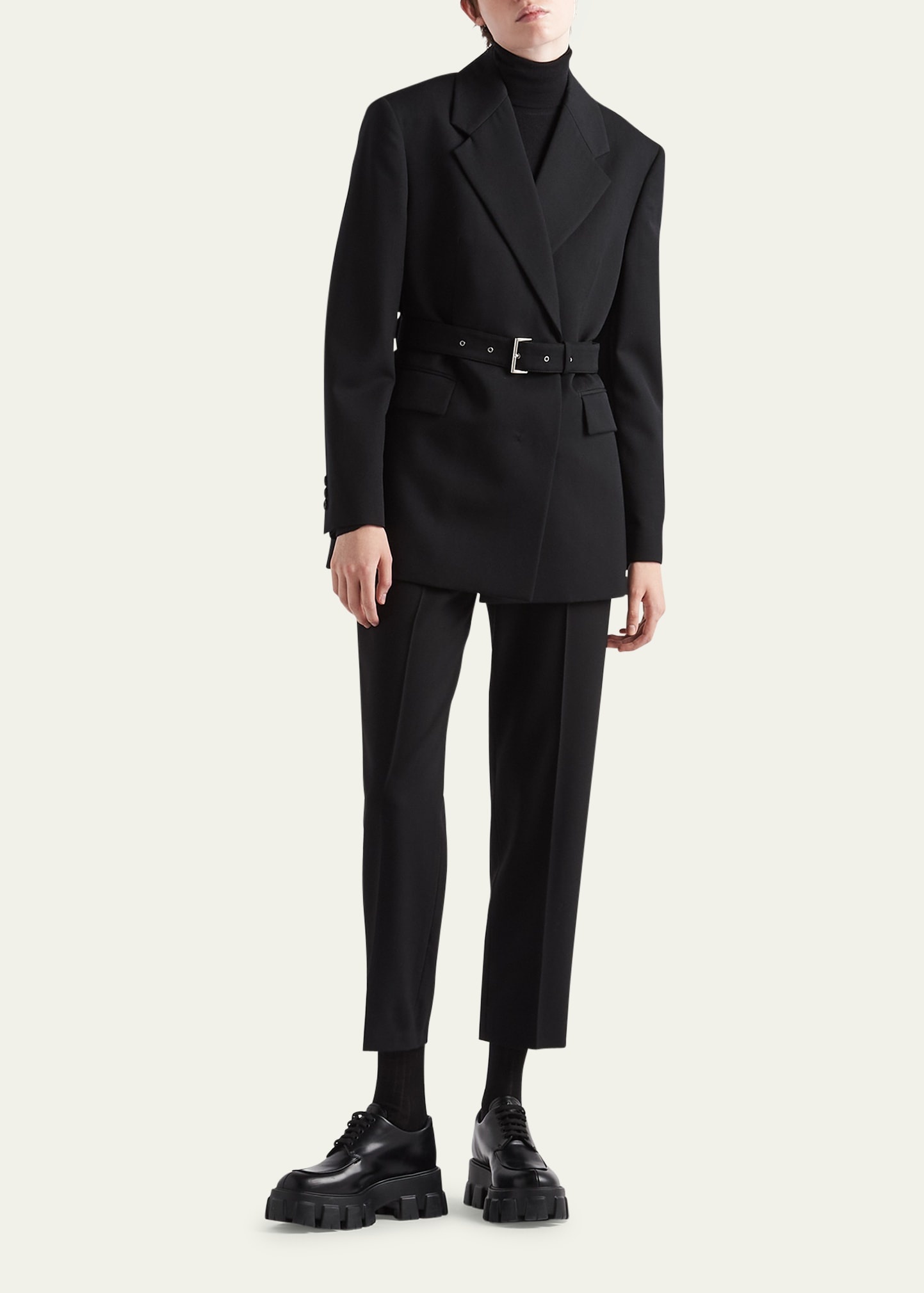 Gabardine Belted Blazer - 2