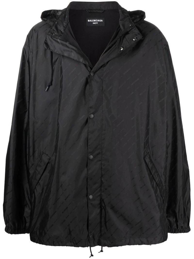 logo-print rain jacket - 1
