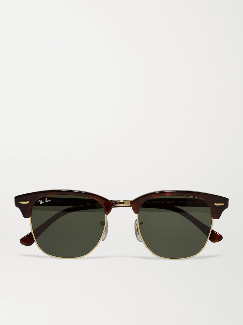 Clubmaster Acetate and Gold-Tone Sunglasses Tortoiseshell 1