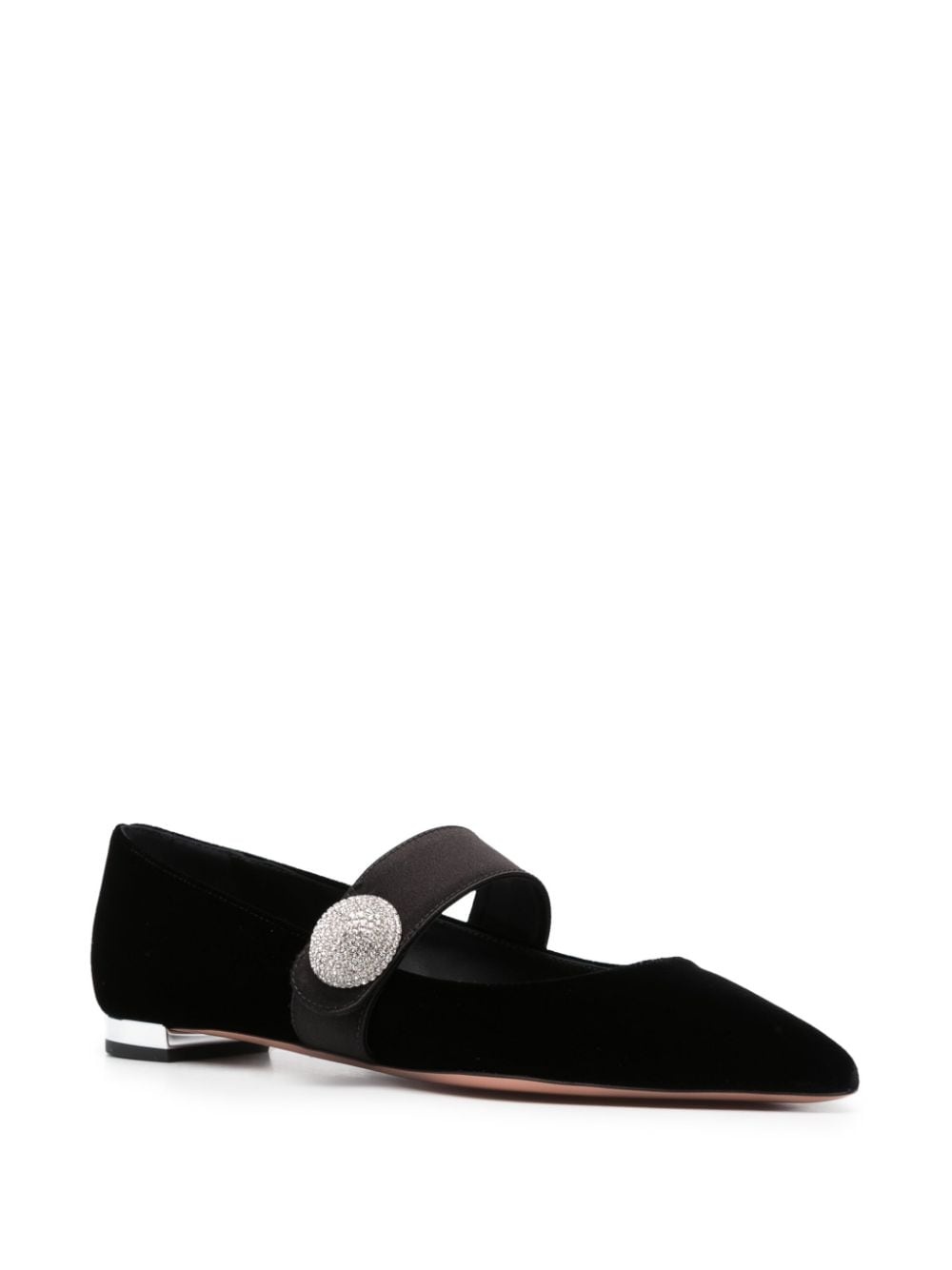 Crystal Macaron suede ballerina shoes - 2