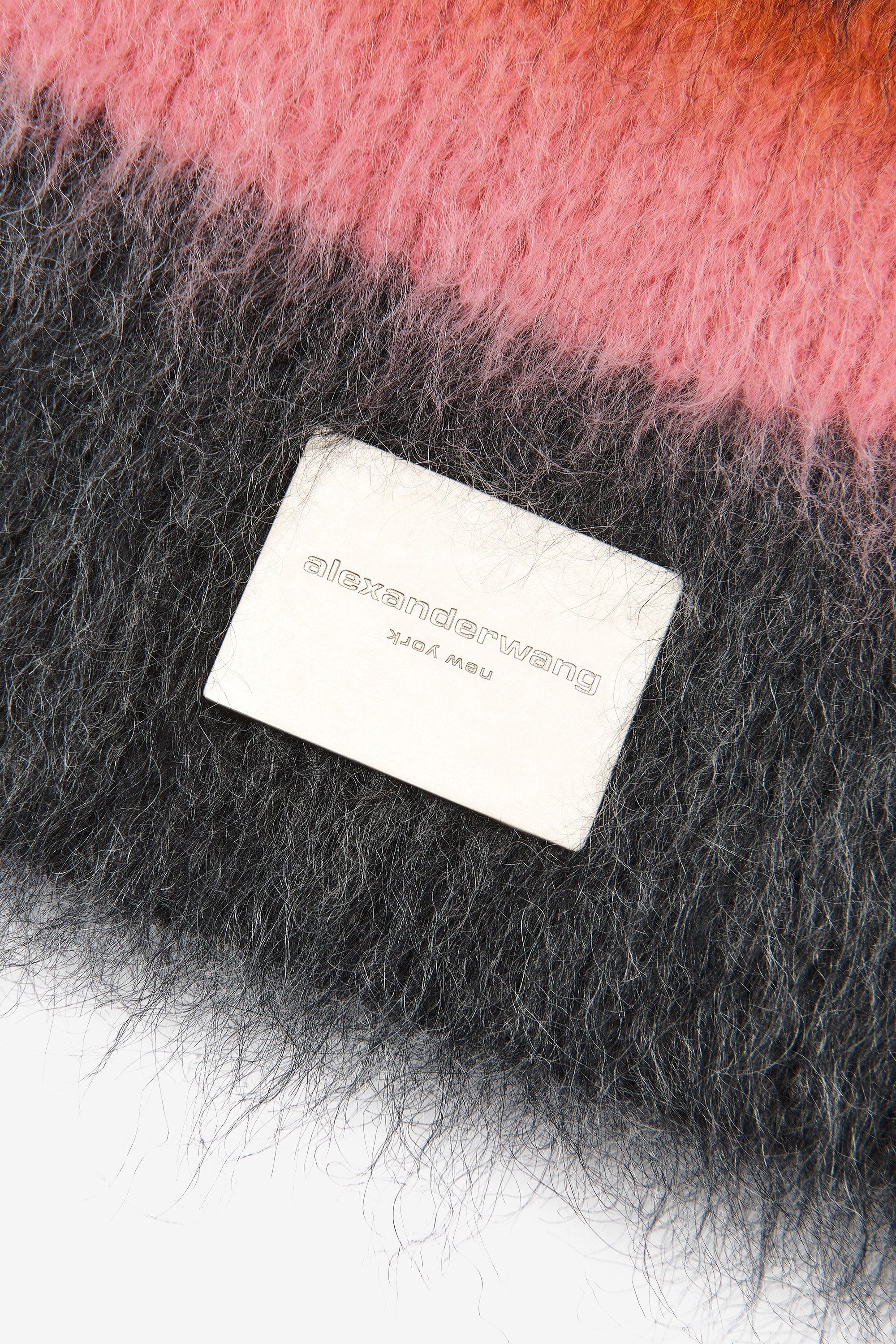 logo scarf in brushed stripe mohair - 4