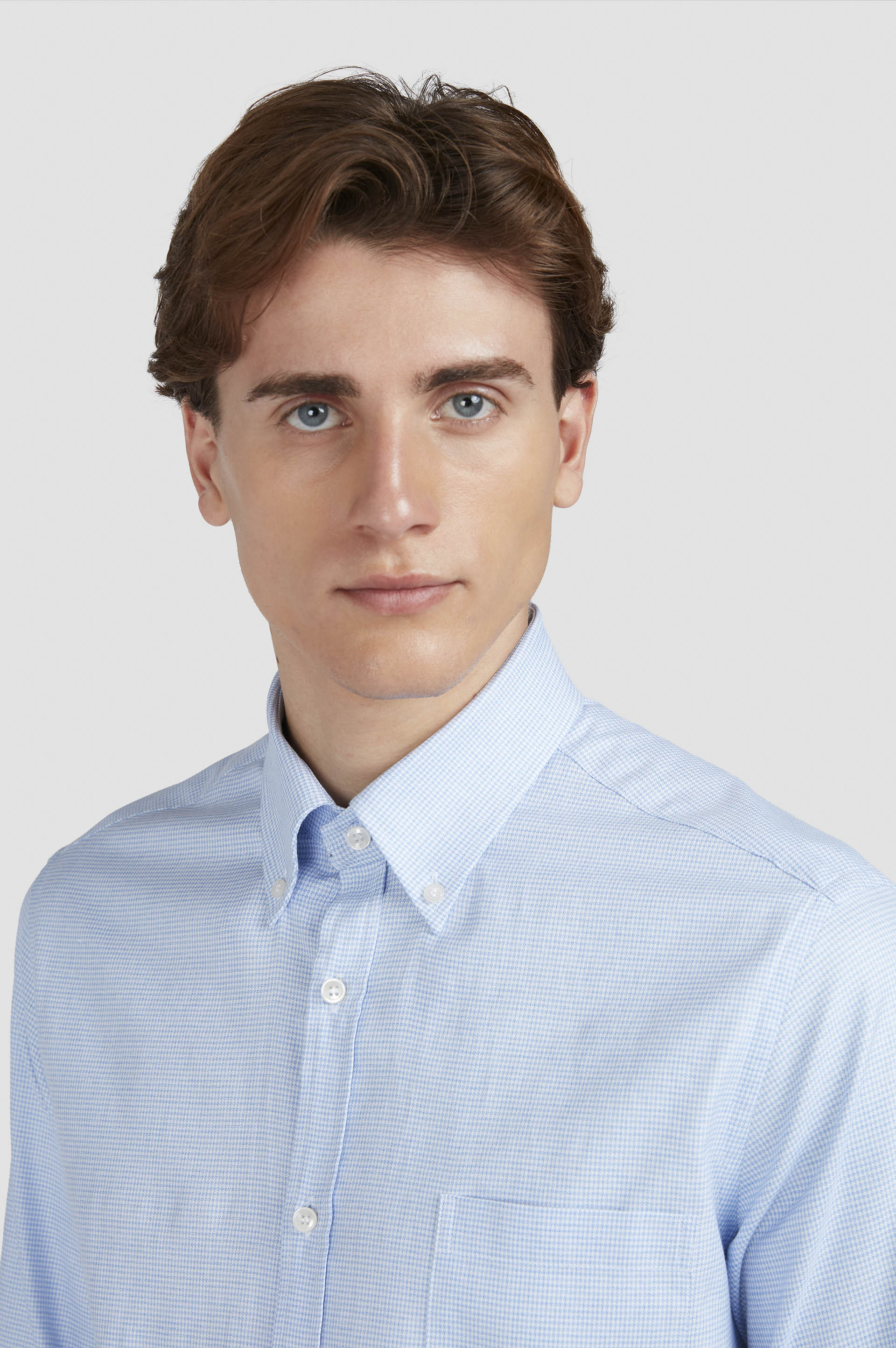 COTTON SHIRT WITH HOUNDSTOOTH PATTERN - 4
