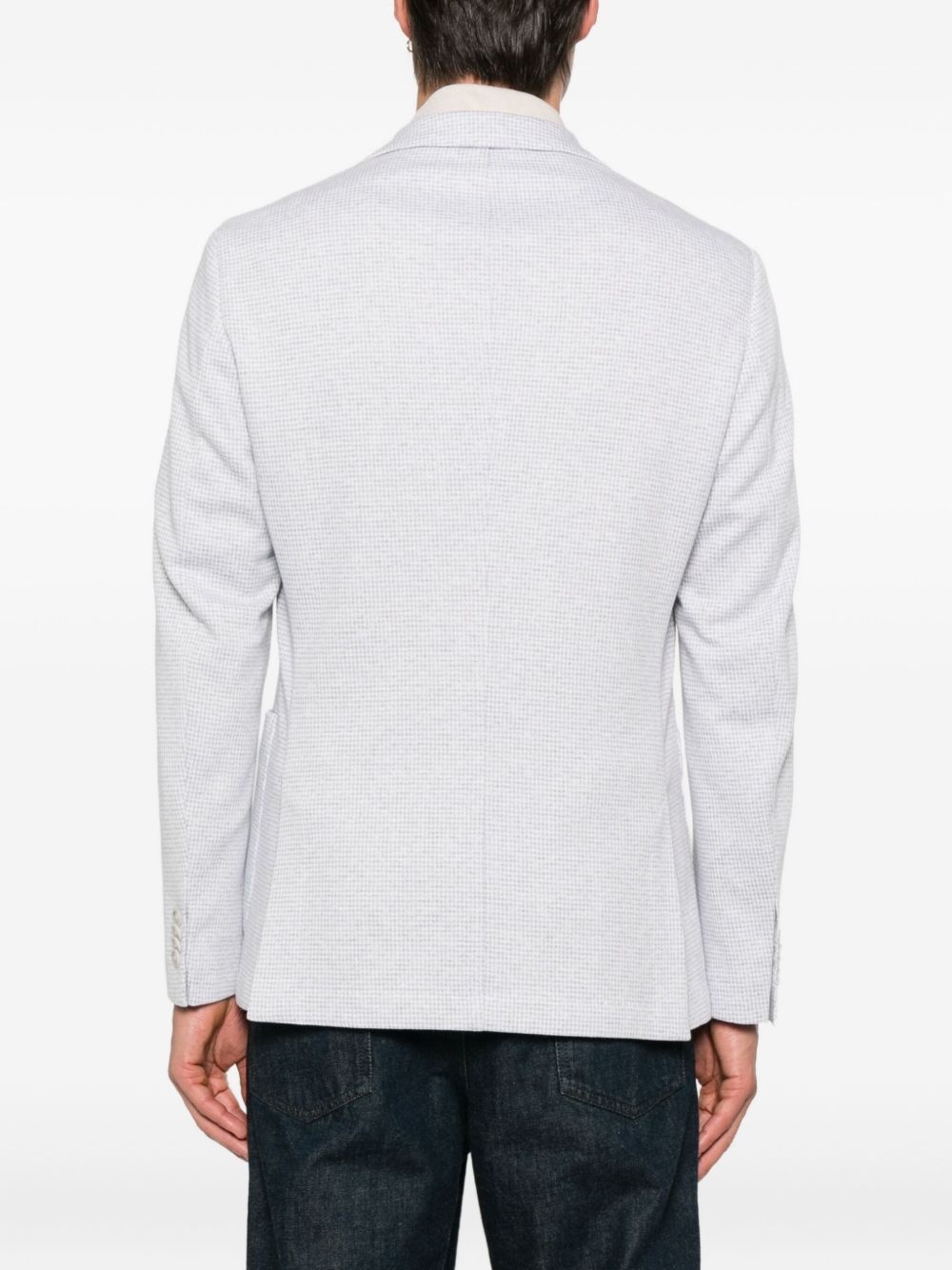 checked cotton-blend jacket - 4