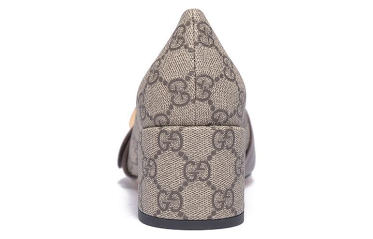 (WMNS) Gucci Blondie pump GG Supreme canvas 'Beige Ebony' 701711-9I650-9769 - 5