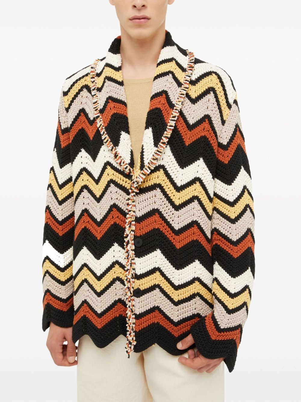 Kaleidoscopic chevron-print cardigan - 5