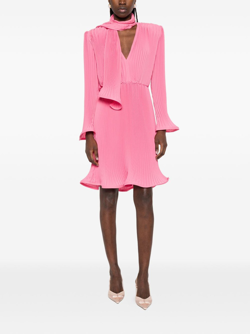 ROWEN ROSE pleated scarf midi dress outlook