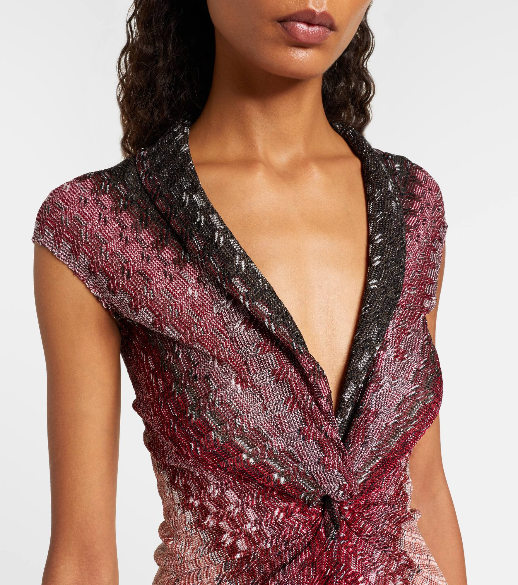 Zigzag jacquard lamé maxi dress - 4
