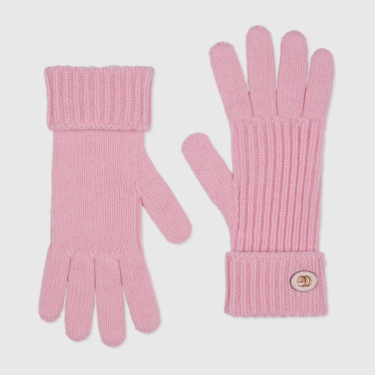 Wool cashmere gloves with Double G - 1
