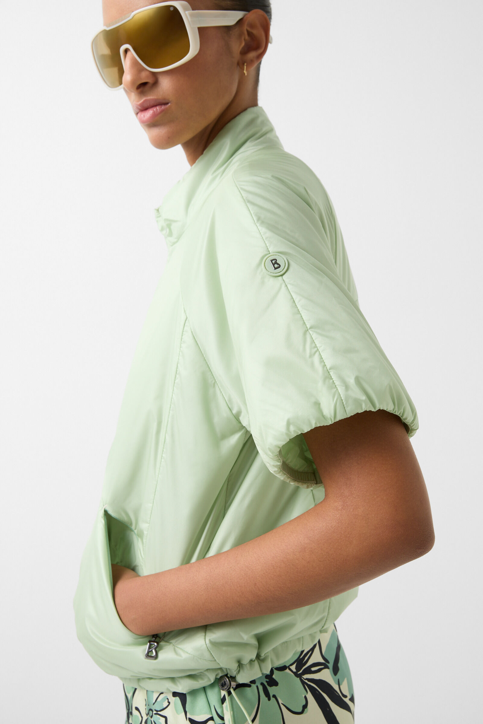 Britany lightweight quilted vest in Mint - 5
