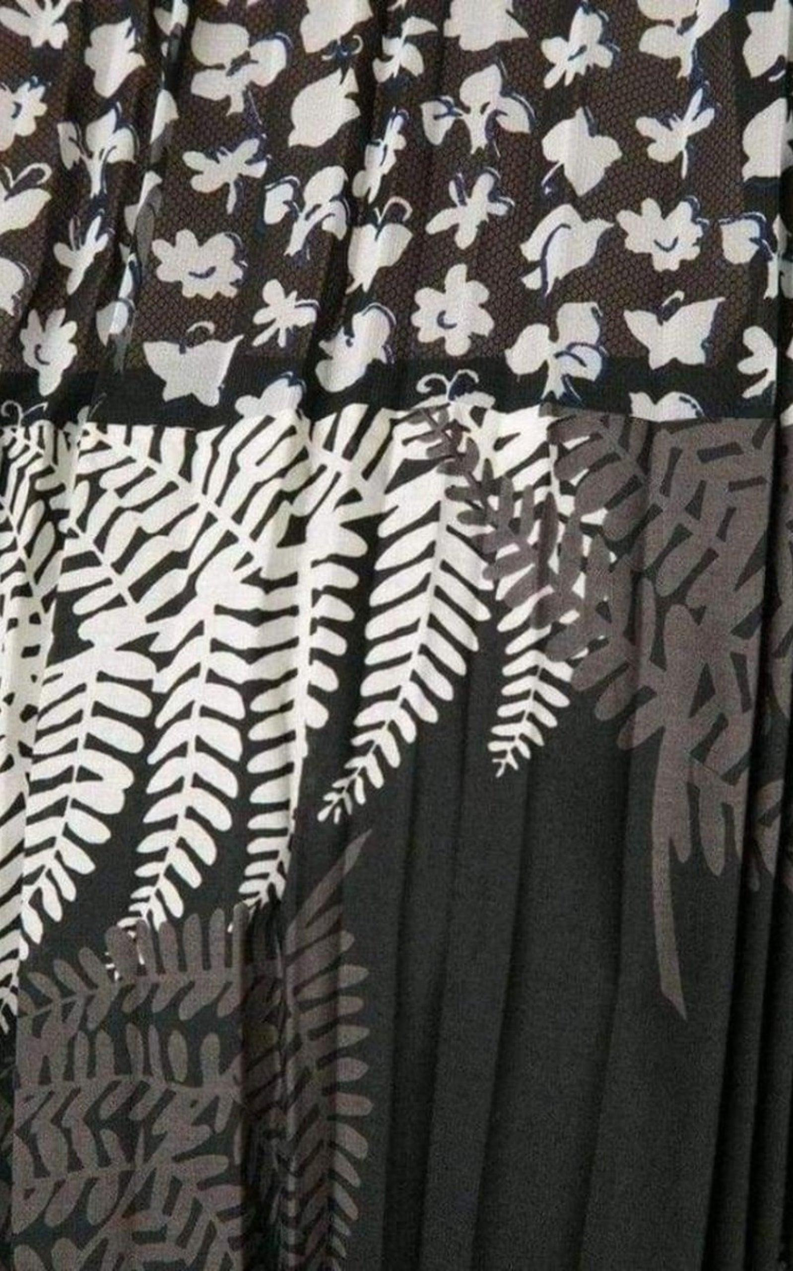 Mixed Print Pleated Maxi Dress - 5